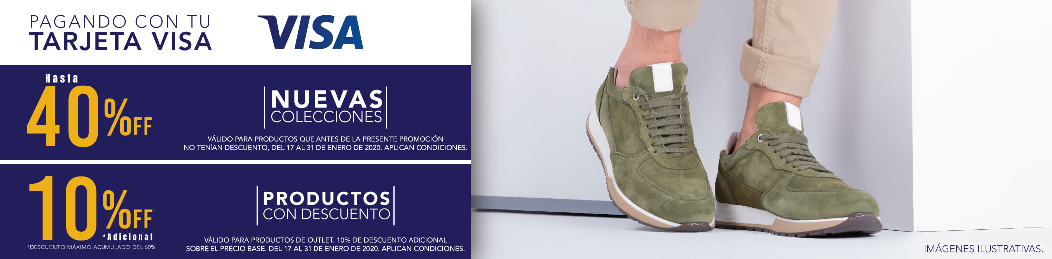 Descuento Adicional En Productos Para Hombre Pagando Con Tarjeta VISA