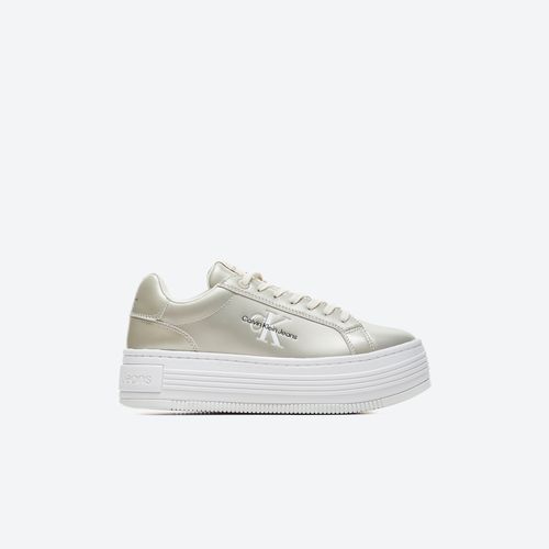 Tenis Calvin Klein Metallic Leather Platform Trainers Mujer